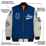 personalized indianapolis colts razorback outline blue nude bomber jacket best selling