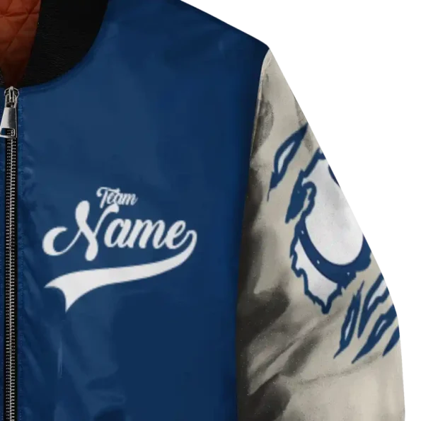 personalized indianapolis colts razorback outline blue nude bomber jacket premium grade