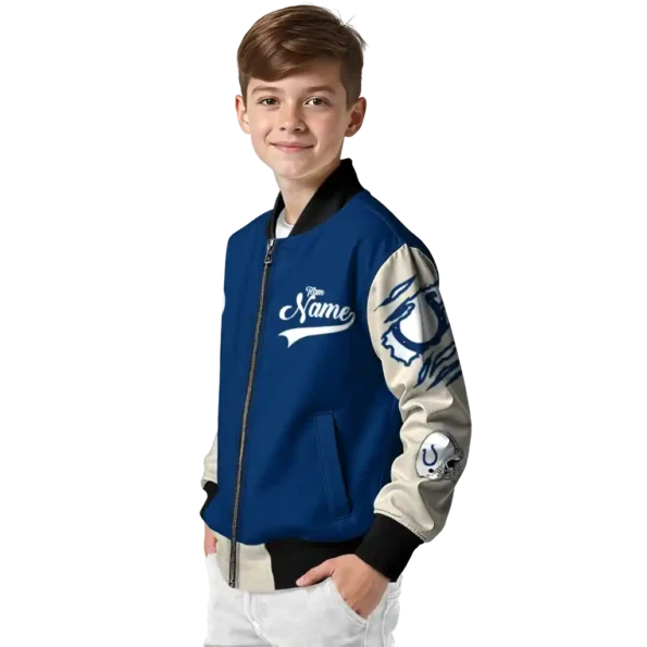 personalized indianapolis colts razorback outline blue nude bomber jacket trendy