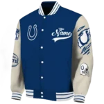 personalized indianapolis colts razorback outline blue nude varsity jacket best selling.webp