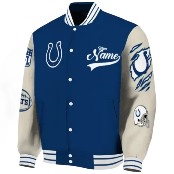 personalized indianapolis colts razorback outline blue nude varsity jacket best selling.webp
