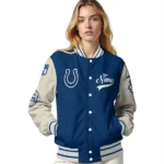 personalized indianapolis colts razorback outline blue nude varsity jacket best selling.webp