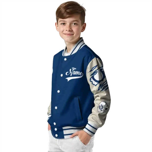 personalized indianapolis colts razorback outline blue nude varsity jacket trendy.webp