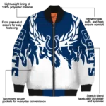 personalized indianapolis colts winged blaze blue white bomber jacket best selling