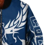 personalized indianapolis colts winged blaze blue white bomber jacket best selling