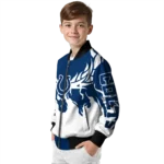 personalized indianapolis colts winged blaze blue white bomber jacket best selling