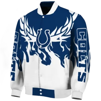 personalized indianapolis colts winged blaze blue white varsity jacket best selling.webp