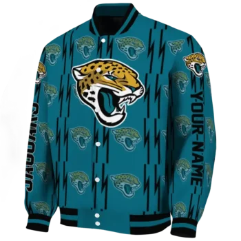 personalized jacksonville jaguars bolt stripe teal varsity jacket best selling.webp