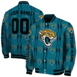 personalized jacksonville jaguars bolt stripe teal varsity jacket best selling.webp