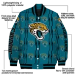 personalized jacksonville jaguars bolt stripe teal varsity jacket best selling.webp