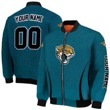 personalized jacksonville jaguars chevron arrow teal bomber jacket fashion forward