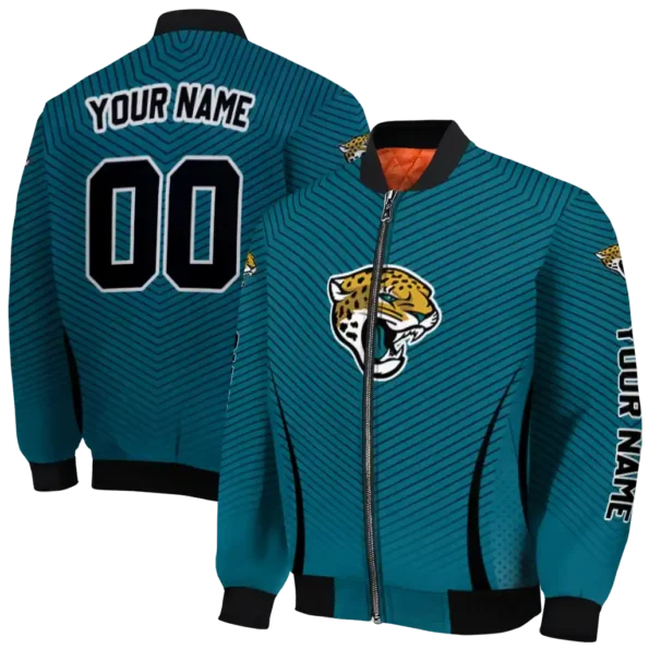 personalized jacksonville jaguars chevron arrow teal bomber jacket fashion forward