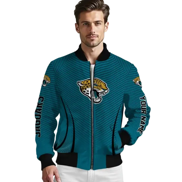 personalized jacksonville jaguars chevron arrow teal bomber jacket high quality