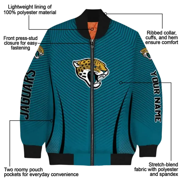 personalized jacksonville jaguars chevron arrow teal bomber jacket new arrival