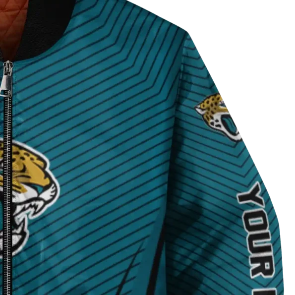 personalized jacksonville jaguars chevron arrow teal bomber jacket premium grade