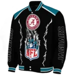 personalized jacksonville jaguars claw blood teal black varsity jacket best selling.webp
