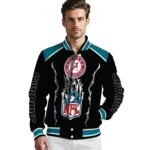 personalized jacksonville jaguars claw blood teal black varsity jacket best selling.webp