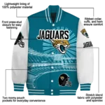 personalized jacksonville jaguars ferris arena teal white varsity jacket best selling.webp