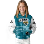 personalized jacksonville jaguars ferris arena teal white varsity jacket best selling.webp