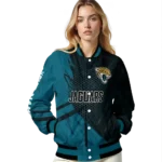 personalized jacksonville jaguars hexagon mesh teal black varsity jacket best selling.webp