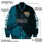 personalized jacksonville jaguars hexagon mesh teal black varsity jacket best selling.webp