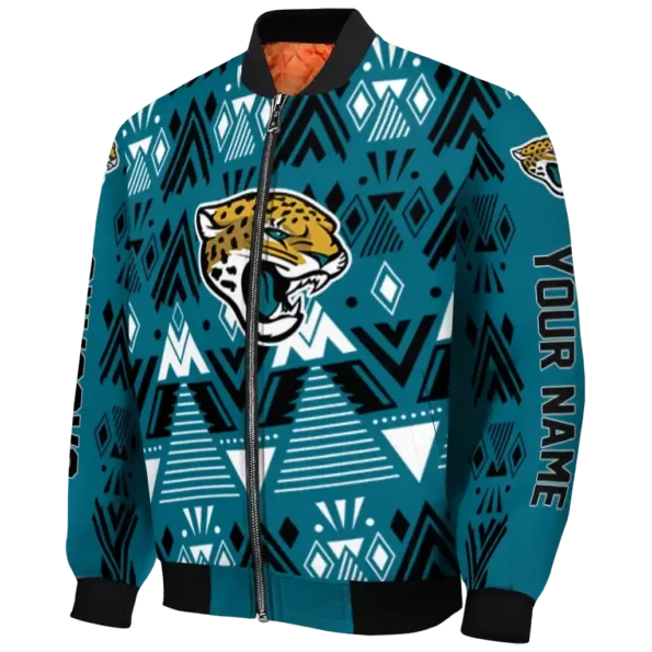 personalized jacksonville jaguars pyramid shapes teal bomber jacket best selling