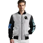 personalized jacksonville jaguars speckled arms teal gray bomber jacket best selling