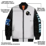 personalized jacksonville jaguars speckled arms teal gray bomber jacket best selling