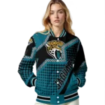 personalized jacksonville jaguars star burst teal varsity jacket best selling.webp