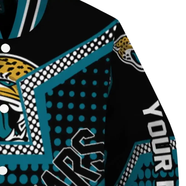 personalized jacksonville jaguars star burst teal varsity jacket premium grade.webp