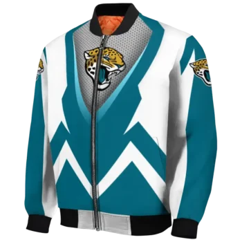 personalized jacksonville jaguars v stripes teal white bomber jacket best selling