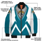 personalized jacksonville jaguars v stripes teal white bomber jacket best selling