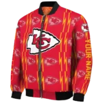personalized kansas city chiefs bolt stripe red bomber jacket best selling