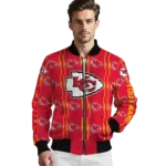 personalized kansas city chiefs bolt stripe red bomber jacket best selling