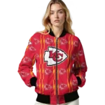 personalized kansas city chiefs bolt stripe red bomber jacket best selling