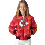 personalized kansas city chiefs bolt stripe red bomber jacket best selling