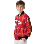 personalized kansas city chiefs bolt stripe red bomber jacket best selling