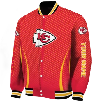 personalized kansas city chiefs chevron arrow red varsity jacket best selling