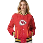 personalized kansas city chiefs chevron arrow red varsity jacket best selling