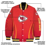 personalized kansas city chiefs chevron arrow red varsity jacket best selling