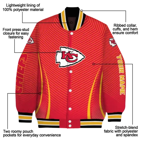 personalized kansas city chiefs chevron arrow red varsity jacket new arrival