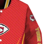 personalized kansas city chiefs chevron arrow red varsity jacket best selling