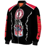 personalized kansas city chiefs claw blood red black bomber jacket best selling