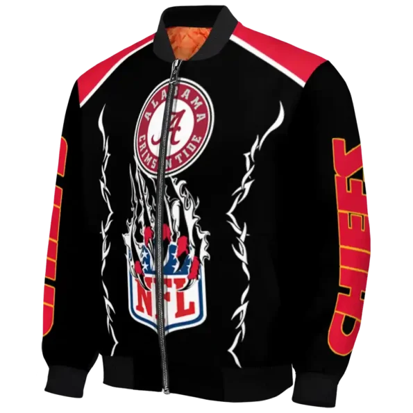 personalized kansas city chiefs claw blood red black bomber jacket best selling