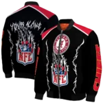 personalized kansas city chiefs claw blood red black bomber jacket best selling