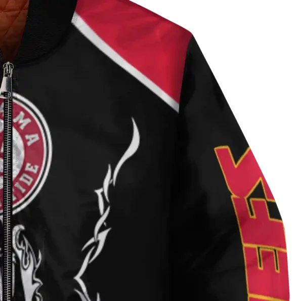personalized kansas city chiefs claw blood red black bomber jacket premium grade