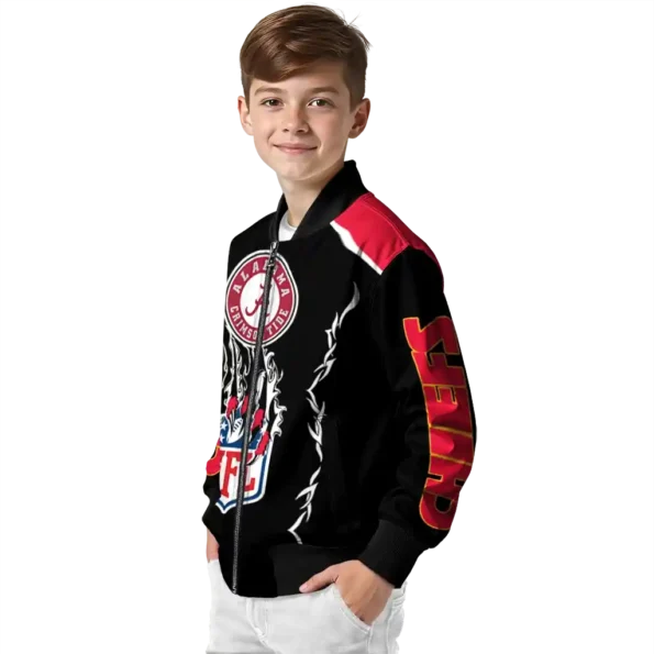 personalized kansas city chiefs claw blood red black bomber jacket trendy