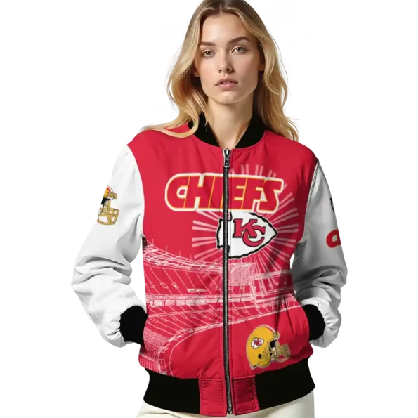 personalized kansas city chiefs ferris arena red white bomber jacket latest model