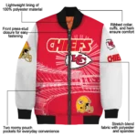 personalized kansas city chiefs ferris arena red white bomber jacket best selling