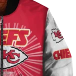 personalized kansas city chiefs ferris arena red white bomber jacket best selling